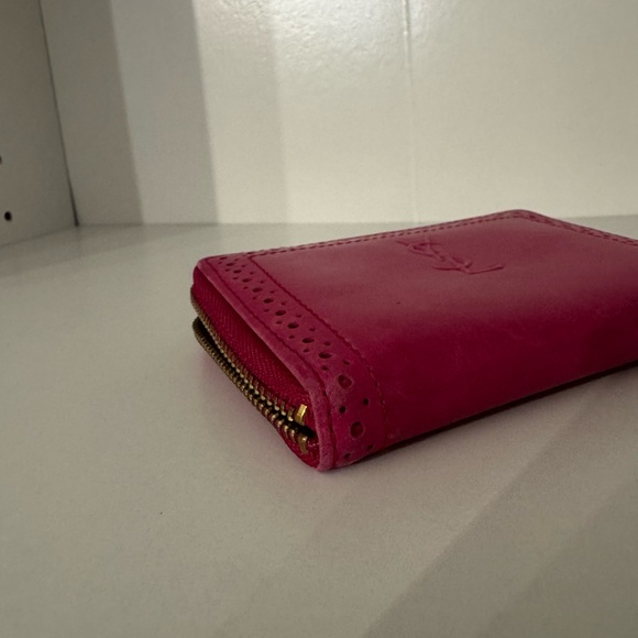 YSL - Yves Saint Laurent Magenta Leather Compact Wallet - with COA - Picture 5 of 10